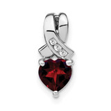 Image of Sterling Silver Garnet and Diamond Pendant PM7401-GA-003-SSA