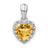 Image of Sterling Silver Citrine and Diamond Pendant PM7400-CI-007-SSA