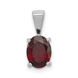 Image of Sterling Silver Rhodium-plated Garnet Pendant QDX602
