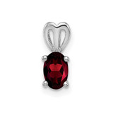 Image of Sterling Silver Rhodium-plated Garnet Pendant QBPD20JAN