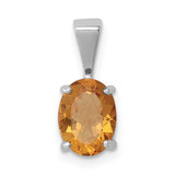 Image of Sterling Silver Rhodium-plated Citrine Pendant QDX742