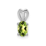 Image of Sterling Silver Rhodium-plated Peridot Pendant QBPD20AUG