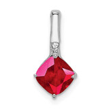 Image of 14k White Gold Cushion Ruby and Diamond Pendant PM7183-RU-001-WA