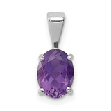 Image of Sterling Silver Rhodium-plated Amethyst Pendant QDX438