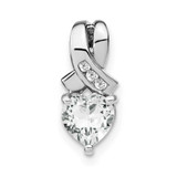 Image of Sterling Silver White Topaz and Diamond Pendant PM7401-WT-003-SSA