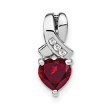 Image of Sterling Silver Created Ruby and Diamond Pendant PM7401-CRU-003-SSA