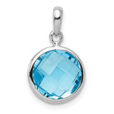 Image of Sterling Silver Rhodium-plated Blue Topaz Pendant QP2897BT