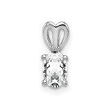 Image of Sterling Silver Rhodium-plated White Topaz Pendant QBPD20APR