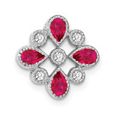 Image of 14k White Gold Ruby and Diamond Chain Slide Pendant PM7218-RU-010-WA
