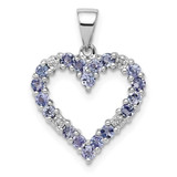 Image of Sterling Silver Rhodium-plated Tanzanite & Diamond Pendant QDX950