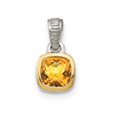 Image of Sterling Silver w/ 14K Accent Citrine Pendant