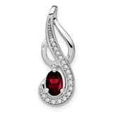 Image of 14k White Gold Garnet and Diamond Swirl Pendant