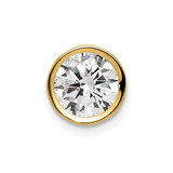 Image of 14K Yellow Gold 7mm Cubic Zirconia Bezel Pendant