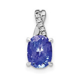 Image of 14k White Gold Oval Tanzanite and Diamond Pendant
