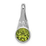 Image of Sterling Silver Rhodium-plated CZ and Peridot Pendant