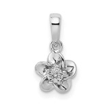 Image of Sterling Silver Rhodium-plated Floral Diamond Pendant