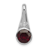 Image of Sterling Silver Rhodium-plated w/CZ and Garnet Pendant