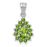 Image of Sterling Silver Rhodium-plated Peridot Pear-shaped Pendant