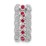 Image of 14k White Gold Diamond and .17 Ruby Fancy Chain Slide Pendant