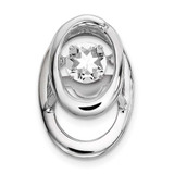 Image of Sterling Silver Rhodium-plated CZ Vibrant Chain Slide Pendant