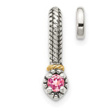 Image of Sterling Silver w/ 14k Polished Pink Tourmaline Chain Slide Pendant