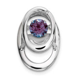 Image of Sterling Silver Rhodium-plated Created Alexandrite Birthstone Vibrant Chain Slide Pendant