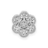 Image of 14K White Gold Lab Grown Diamond SI1/SI2, G H I, Floral Chain Slide Pendant PM8466-050-WLG