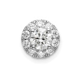 Image of 14K White Gold Lab Grown Diamond SI1/SI2, G H I, Round Halo Pendant PM6635-075-WLG