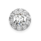 Image of 14K White Gold Lab Grown Diamond SI1/SI2, G H I, Round Halo Pendant PM6635-100-WLG
