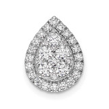 Image of 14K White Gold Lab Grown Diamond SI1/SI2, G H I, Teardrop Chain Slide Pendant PM8816-068-WLG