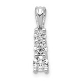 Image of 14K White Gold Lab Grown Diamond SI+, H+, 3-Stone Pendant