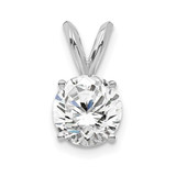 Image of 14K White Gold Lab Grown Diamond 3/4ct. Round SI+, H+, Solitaire Pendant