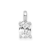 Image of 14K White Gold Lab Grown Diamond SI+, H+, 6.45x4.55mm Oval Solitaire Pendant