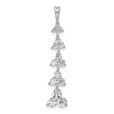Image of 14K White Gold Lab Grown Diamond SI1/SI2, G H I, Five 3-Stone Clusters Pendant