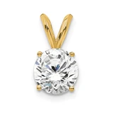 Image of 14K Yellow Gold Lab Grown Diamond 3/4ctw Certified VS/SI, D E F, Solitaire Pendant