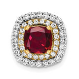 Image of 14K Two-tone Gold Lab Grown Diamond & Created Ruby Pendant PM7501-CRU-055-WYLG
