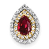 Image of 14K Two-tone Gold Lab Grown Diamond & Created Ruby Pendant PM7502-CRU-052-WYLG