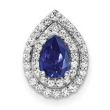Image of 14K White Gold Lab Grown Diamond & Created Blue Sapphire Pendant PM7502-CSA-052-WLG