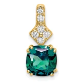Image of 14K Yellow Gold Lab Grown Diamond & Created Alexandrite Pendant