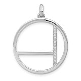 Image of Sterling Silver Rhodium-plated CZ Pendant QLF1180