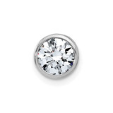 Image of 14k White Gold Round Bezel D E F Pure Light Moissanite Chain Slide Pendant PM6802-100-WMP