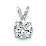 Image of 14k White Gold 2ct. 8.0mm Round G H I True Light Moissanite SolitairePendant