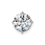 Image of 14k White Gold 2ct. 8.0mm Round D E F Pure Light Moissanite Solitaire Chain Slide Pendant