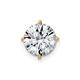 Image of 14k Yellow Gold 2ct. 8.0mm Round G H I True Light Moissanite Solitaire Chain Slide Pendant