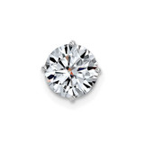 Image of 14k White Gold 1.5ct. 7.5mm Round D E F Pure Light Moissanite Solitaire Chain Slide Pendant