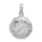 Image of Sterling Silver Polished Basketball Pendant QC10610