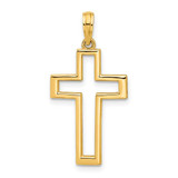 Image of 14K Yellow Gold Polished Cross Pendant D5286