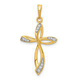 Image of 10k Yellow Gold 1/10ctw Diamond Cross Pendant PM5046-010-1YA