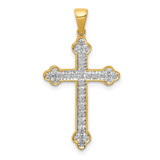 Image of 10k Yellow Gold 1/10ctw Diamond Cross Pendant PM5077-010-1YA