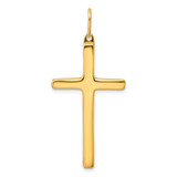 Image of Sterling Silver Gold-tone Polished Cross Pendant QC5400GP